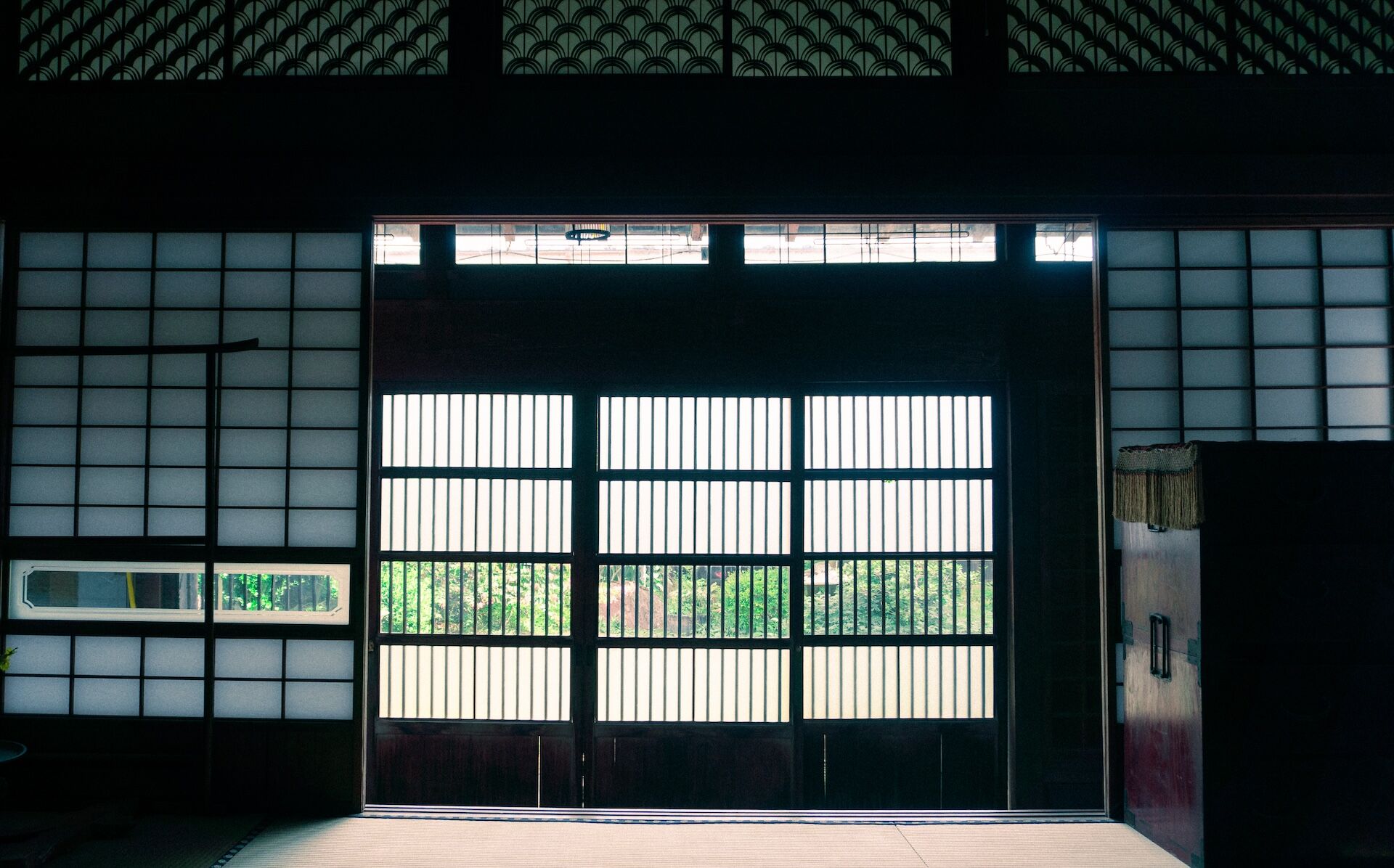 Beautiful interior with lattice and paper screens