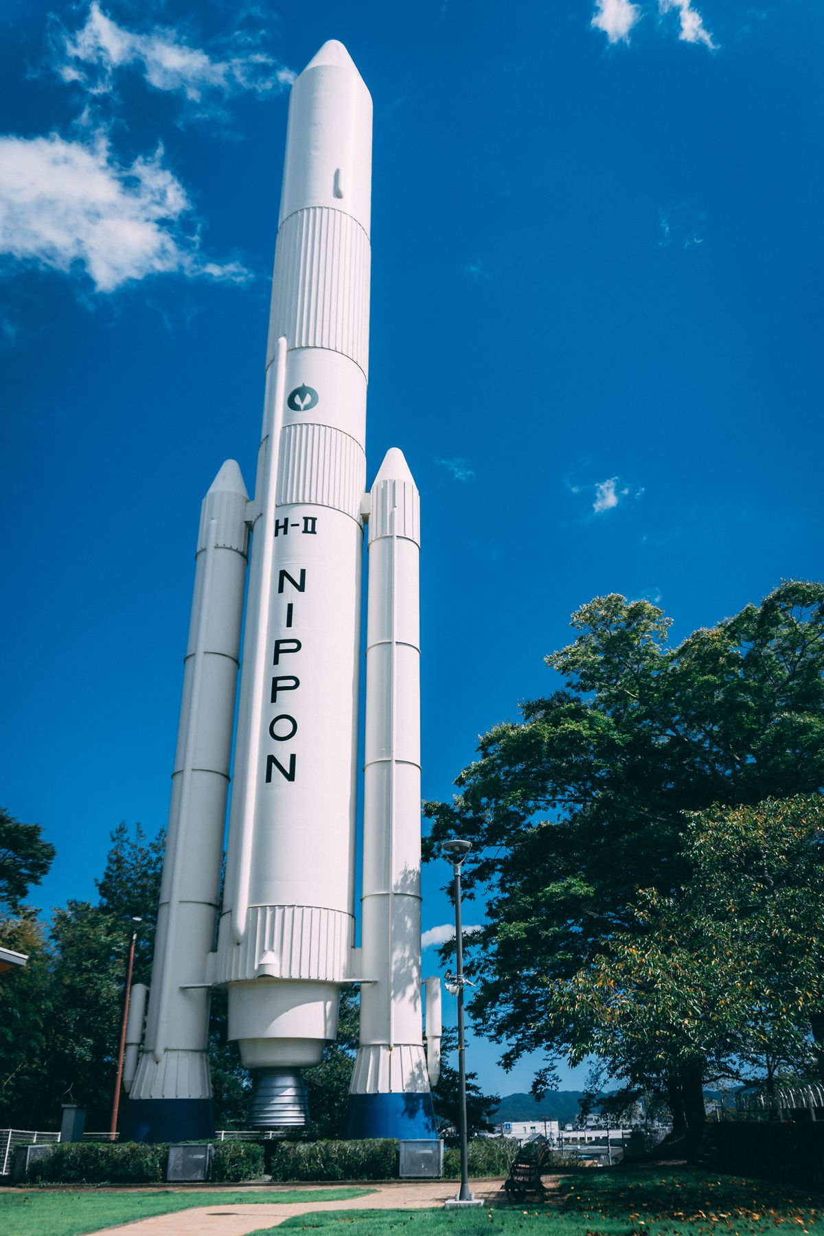 Full-scale H-II rocket model at Daiyama Park, Kakuda City
